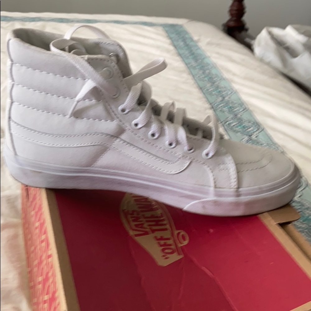 Vans White Canvas Hi Slim Sneakers